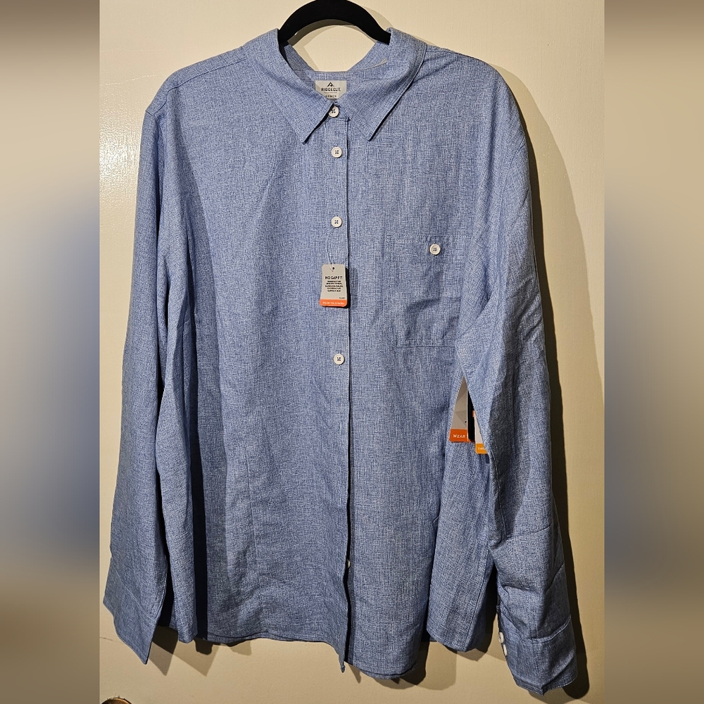 Ridgecut Women’s TruTemp 365 Chambray Workwear Long Sleeve Button Down Shirt 2X